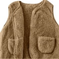 thumbnail image 1 of KAUOD Kids Fuzzy Vest Snap Butts Fleece-Lined Sleeveless Tank Top with Pockets Boys Girls Soft Warm Loose Jacket Coats, 1 of 5