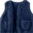 thumbnail image 1 of KAUOD Kids Fuzzy Vest Snap Butts Fleece-Lined Sleeveless Tank Top with Pockets Boys Girls Soft Warm Loose Jacket Coats, 1 of 5