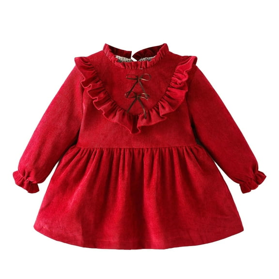 KAUOD Kids Girls Confetti Birthday Dress Korean Version Of Fashion V Shaped Wooden Ear Edge Girls Dress Foreign Trade