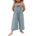 thumbnail image 1 of KAUOD Kids Girls Jumpsuit Ruffle Spaghetti Strap Overalls Wide Leg Loose Casual Romper Summer Cute Solid Bib Overall, 1 of 6