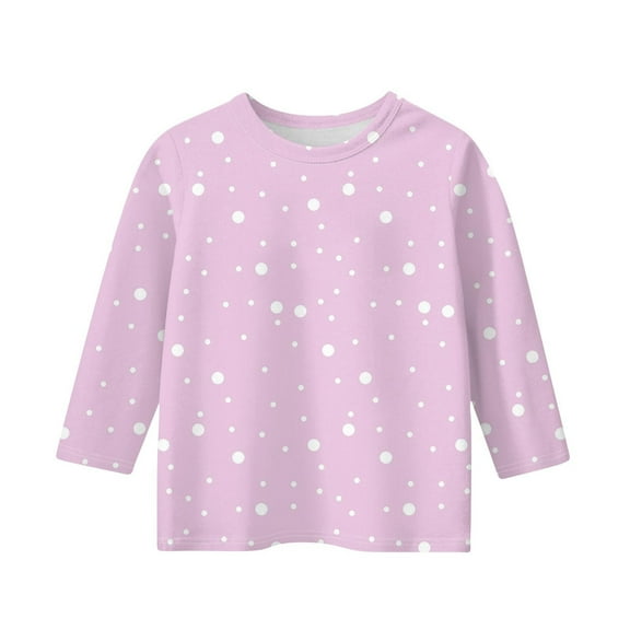 KAUOD Kids Girls Toddler Teens Polka Dots T-Shirt 3/4 Sleeve Round Neck Summer Casual Tee Soft Cozy Tops Children Clothes