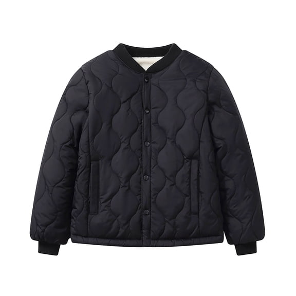 KAUOD Kids Lightweight Puffer Jackets Button Open Front Quilted Windproof Coats Boys Girls Long Sleeve Winter Outwear