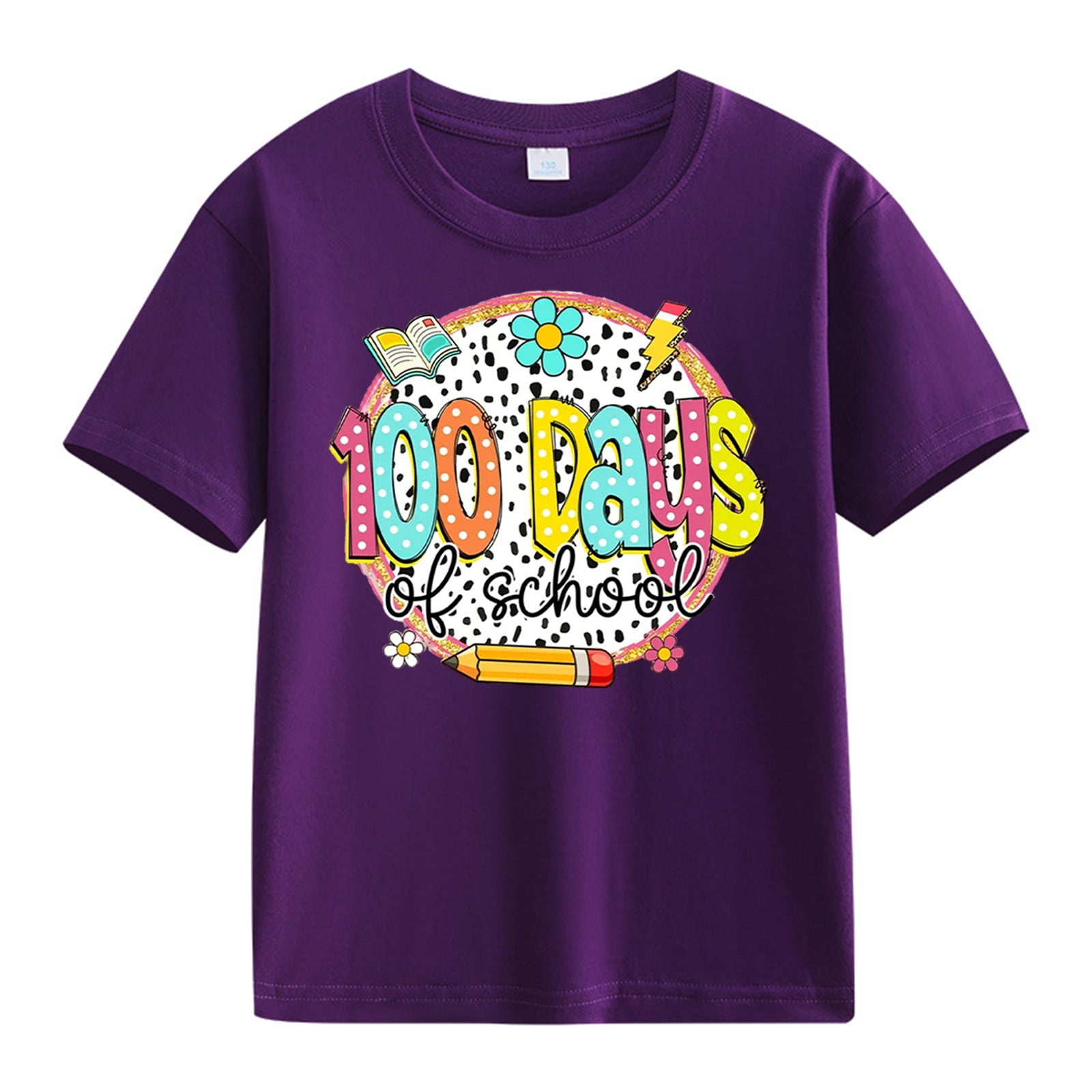 KAUOD Kids Little Boys Girls 100 Days of School Shirt Short Sleeve ...