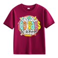 thumbnail image 1 of KAUOD Kids Little Boys Girls 100 Days of School Shirt Short Sleeve Funny Graphic Letters Print Tees Kindergarten Shirt, 1 of 1