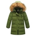 thumbnail image 1 of KAUOD Kids Long Parka Coats Winter Padded Waterproof Puffer Jackets Boys Girls Faux-F𝐮r Hood Quilted Snow Ski down Outwear, 1 of 4