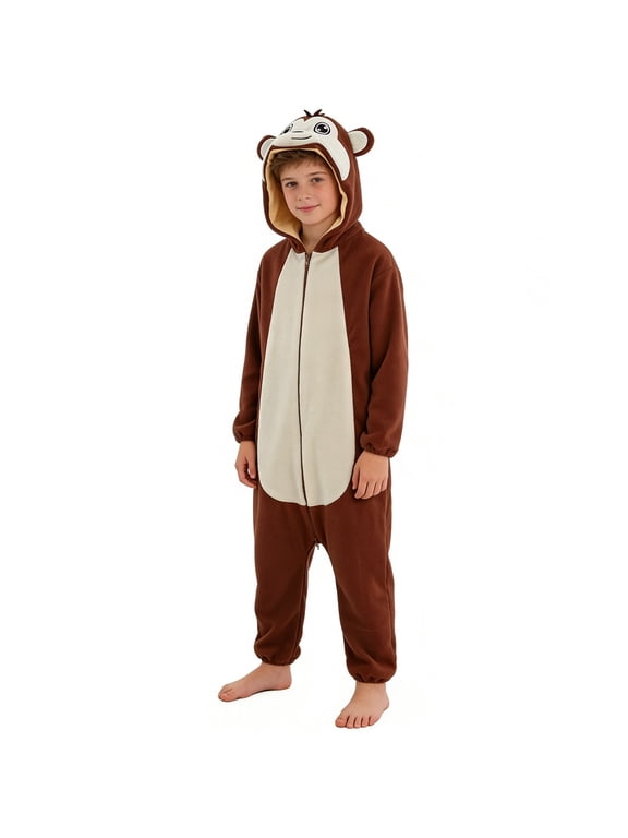 Kids Monkey Onesi𝐞 Boys Girls Animal Monkey Christmas Halloween Outfit Teen Soft Comfortable Jumpsuit Casual Baggy Clothes