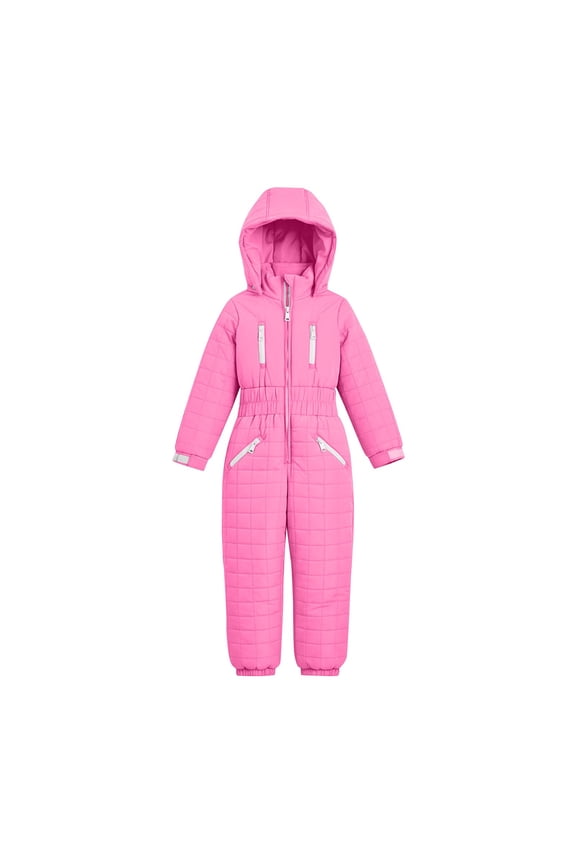 Kids Puffer Snowsuits One Piece Winter Waterproof Snow Suits Boys Girls Thick down Hooded Jumpsuits Snowboard Coats