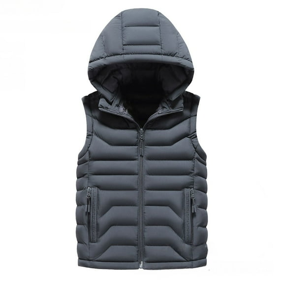 KAUOD Kids Puffer Vest Winter Lightweight Windproof Sleeveless down Coats Boys Girls Quilted Waterproof Hooded Waistcoat