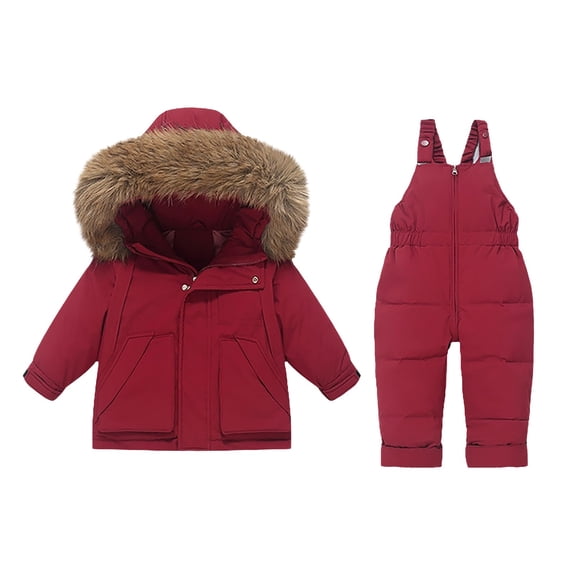 KAUOD Kids Puffer Waterproof Snow Suits 2 Piece Winter Snowboard Ski Jackets Bib Overall Set Boys Girls Warm Snowpants