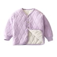 thumbnail image 1 of KAUOD Kids Quilted Puffer Jackets Button Front Lightweight Fleece Warm Coats Boys Girls Plain Long Sleeve Windproof Outwear, 1 of 5