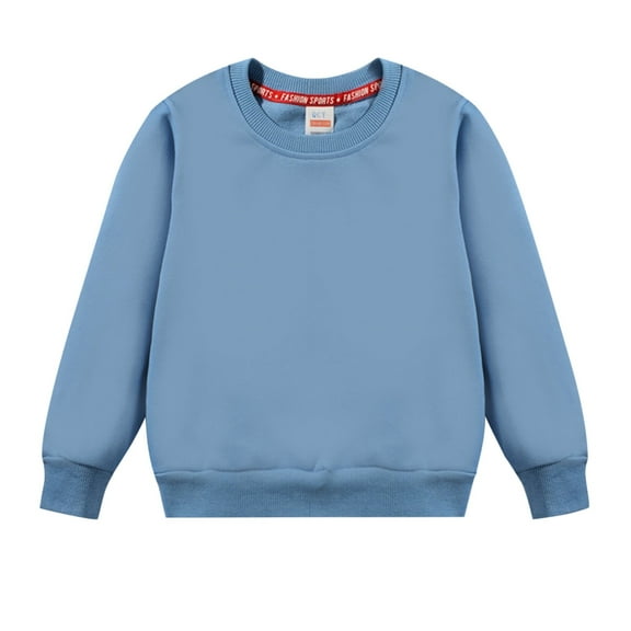 KAUOD Kids Soft Sweatshirts Crew Neck Plain Long Sleeve Pullover Sweater Clothes Boys Girls Cute Fall Sweatshirts Tops