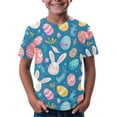thumbnail image 1 of KAUOD Kids Toddler Easter T Shirt Floral Printed Eggs Graphic Tees Casual Easter Top For Girls Boys Short Sleeve Clothing, 1 of 1