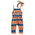 thumbnail image 1 of KAUOD Kids Toddler Girls African Dashiki Romper Jumpsuit Traditional Style Sleeveless Strap Playsuit + Headband Suit, 1 of 8