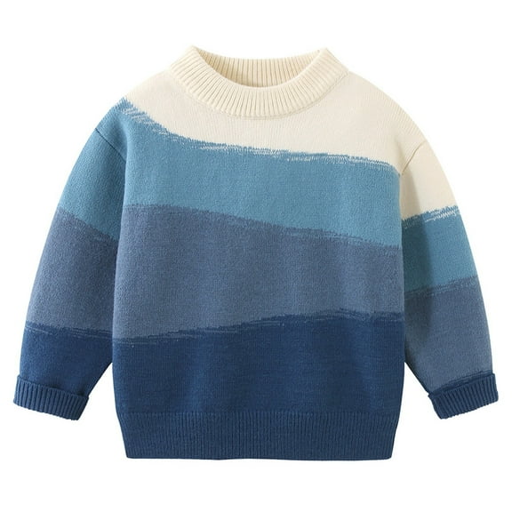 KAUOD Kids Toddler Knit Sweater Tie Dye Cute Crew Neck Long Sleeve Pullover Sweatshirts Clothes Boys Girls Ribbed Sweater