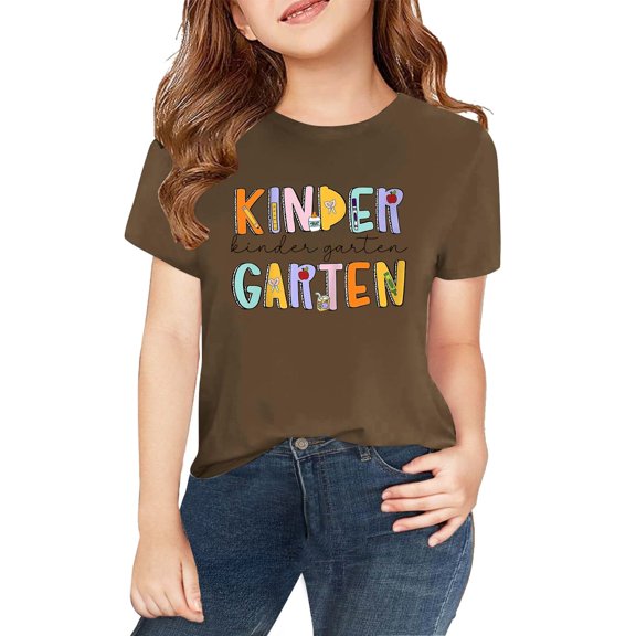 KAUOD Kindergarten Shirts for Kids, Girls Boys First Day of School T Shirt, Preschool Student Back to School Clothes