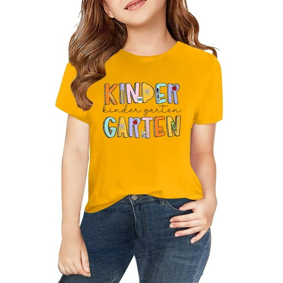 KAUOD Kindergarten Shirts for Kids, Girls Boys First Day of School T Shirt, Preschool Student Back to School Clothes