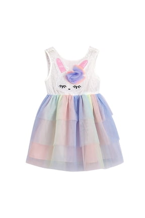 Little Girls Easter Dresses Clothes Toddler Baby Floral Bunny Print Tutu Tulle Dress Sleeveless Casual Dress Clothing
