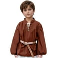 thumbnail image 1 of KAUOD Medieval Boys Shirt Renaissance Kids Lace-up Retro Shirts Funny Long Sleeve Costume Top Party Dress up Clothes, 1 of 4