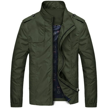 KAUOD Men's Bomber Jacket Lightweight Casual Spring Fall Windbreaker Zip Up Coat with Pocket Men Outdoor Recreation Coat