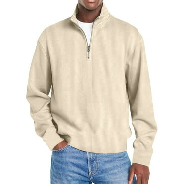 KAUOD Mens Sweatshirts Men's Quarter Zip Fleece Cotton Pullover Sweatshirts Mock Neck Casual Long Sleeve Fall Winter Warm Sweatshirt