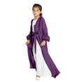 thumbnail image 1 of KAUOD Muslim Dress for Girls Islamic Prayer Abaya Maxi Dresses Set Long Sleeve Cardigan Kaftan Robe with Hijab Indian Clothes, 1 of 5