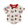 thumbnail image 1 of KAUOD My First 4th of July Baby Boys Outfit Romper Boddler Cute Print Short Sleeve Bodysuits Jumpsuit Crew Neck Clothes, 1 of 7