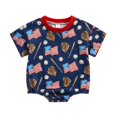 thumbnail image 1 of KAUOD My First 4th of July Baby Boys Outfit Romper Boddler Cute Print Short Sleeve Bodysuits Jumpsuit Crew Neck Clothes, 1 of 5