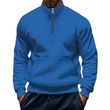 KAUOD Oversized Sweatshirt Men's Quarter Zip Up Pullover Long Sleeve Casual Sweatshirt Slim Fit Mock Neck Sweaters with Pocket