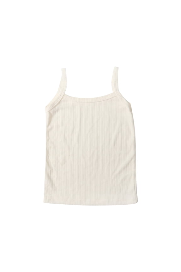 Ribbed Tank Tops for Girls Basic Solid Camisole Spaghetti Strap Sleeveless Undershirts Dance Athletic Tops Shirt