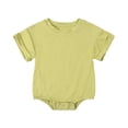 thumbnail image 1 of KAUOD Solid Candy Color Jumpsuit New Born Pure Cotton Short Sleeve Romper Toddler Crewneck Outfits Athletic Soft Cute Bodysuit, 1 of 2