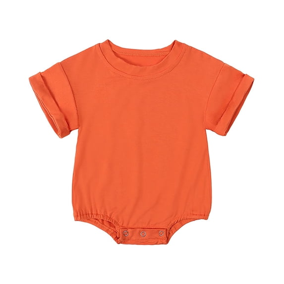 KAUOD Solid Candy Color Jumpsuit New Born Pure Cotton Short Sleeve Romper Toddler Crewneck Outfits Athletic Soft Cute Bodysuit