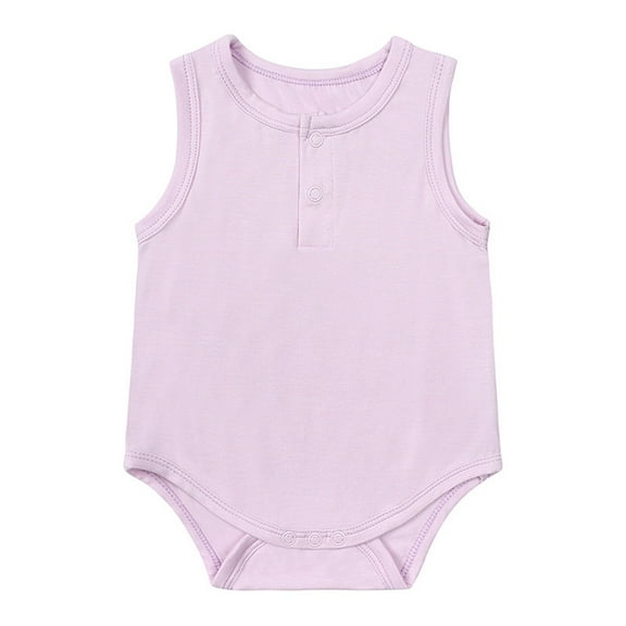 KAUOD Solid Sleeveless Bodysuits Romper for Toddler Baby Boys New Born Tank Top Jumpsuit Soft Lightweight One Piece Clothes