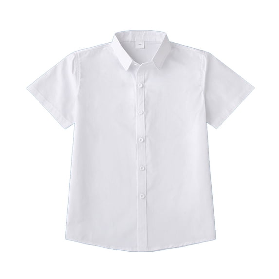 KAUOD Teen Boys Short Sleeve Dress Shirt Button Down Classic Collared Oxford Shirts Kids Boy Regular Fit School đšniform Basic Tops