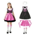 thumbnail image 1 of KAUOD Teen Girls 4pc Cute Dirndl Dress Outfits Oktoberfest Traditional Performance Midi Dresses with Hairband Skirts Socks, 1 of 4