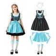 thumbnail image 1 of KAUOD Teen Girls 4pc Cute Dirndl Dress Outfits Oktoberfest Traditional Performance Midi Dresses with Hairband Skirts Socks, 1 of 4