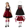 thumbnail image 1 of KAUOD Teen Girls 4pc Cute Dirndl Dress Outfits Oktoberfest Traditional Performance Midi Dresses with Hairband Skirts Socks, 1 of 3