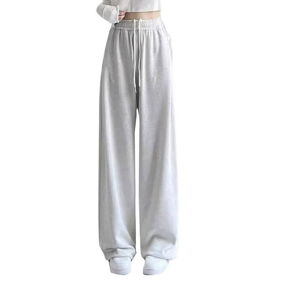 KAUOD Teen Girls Baggy Wide Leg Sweatpants Soft Lightweight Loose Fit Joggers Pants Kids High Waist Straight Sport Pants