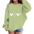 thumbnail image 1 of KAUOD Teen Girls Crew Neck Sweatshirts Cute Heart Graphic Pullover Tops Clothes Kids Ribbed Cuffs Oversized Cotton Hoodies, 1 of 8