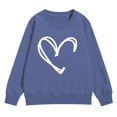 thumbnail image 1 of KAUOD Teen Girls Crew Neck Sweatshirts Cute Heart Print Long Sleeve Pullover Tops Clothes Kids Cotton Soft Walking Hoodies, 1 of 6