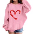 thumbnail image 1 of KAUOD Teen Girls Crew Neck Sweatshirts Cute Heart Print Long Sleeve Pullover Tops Clothes Kids Cotton Soft Walking Hoodies, 1 of 6