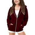 thumbnail image 1 of KAUOD Teen Girls Cute Hoodies Ribbed Soft Zip up Hoodie Sweatshirts Kids Oversized Pockets Long Sleeve Fleece Clothes, 1 of 7