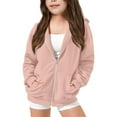 thumbnail image 1 of KAUOD Teen Girls Cute Hoodies Ribbed Soft Zip up Hoodie Sweatshirts Kids Oversized Pockets Long Sleeve Fleece Clothes, 1 of 7