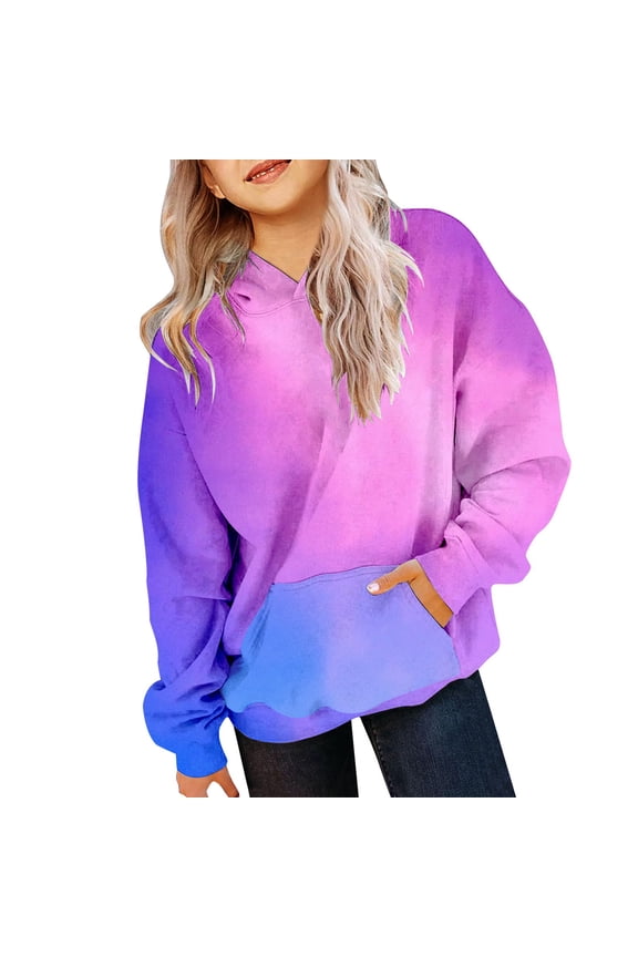 Teen Girls Cute Tie Dye Hoodies Trendy Fleece Pullover Hoodie Sweatshirts Tween Kids Cotton Long Sleeve Tops Clothes