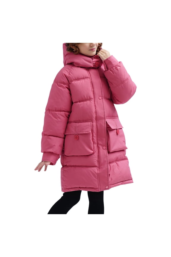 Teen Girls Long Puffer Coats Winter Waterproof Oversized down Jackets Kids Outdoor Windproof Ski Hooded Outwear