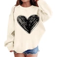 thumbnail image 1 of KAUOD Teen Girls Oversized Pullover Sweatshirts Cute Heart Graphic Crew Neck Sweatshirts Kids Cotton Loose Long Sleeve Sweater, 1 of 7
