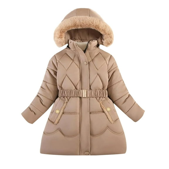 KAUOD Teen Girls Puffer Parka Coats Adjusted Hood Winter Quilted down Jackets Kids Waterproof Padded Warm Outwear Clothes