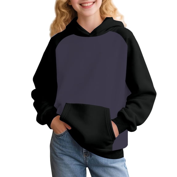 KAUOD Teen Girls Pullover Hoodies Long Sleeve Oversized Fleece Hoodie Sweatshirts Kids Fall Plain Cute Preppy Sweatshirts