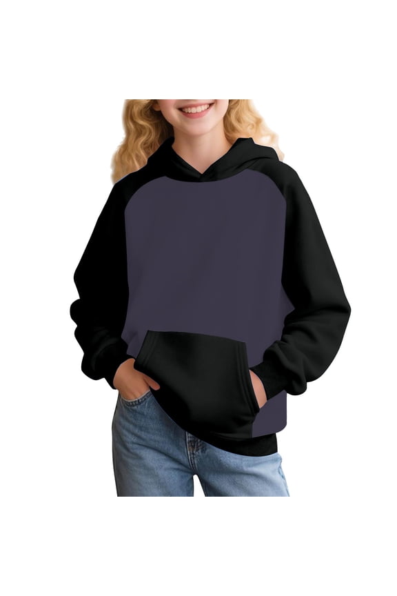 Teen Girls Pullover Hoodies Long Sleeve Oversized Fleece Hoodie Sweatshirts Kids Fall Plain Cute Preppy Sweatshirts