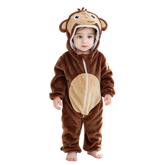 KAUOD Toddler Animal Onesie Halloween Funny Outfits Long Sleeve Zipper Jumpsuit Toddler Baby Autumn Winter Outfits Kids Cute Clothes