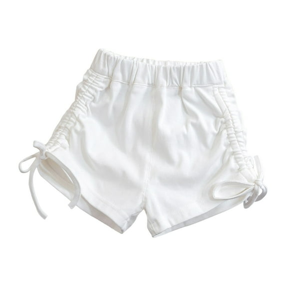 KAUOD Toddler Baby Girls Shorts Elastic Waist Casual Pull on Shorts Solid Color Short Pants Summer Beach Sport Short